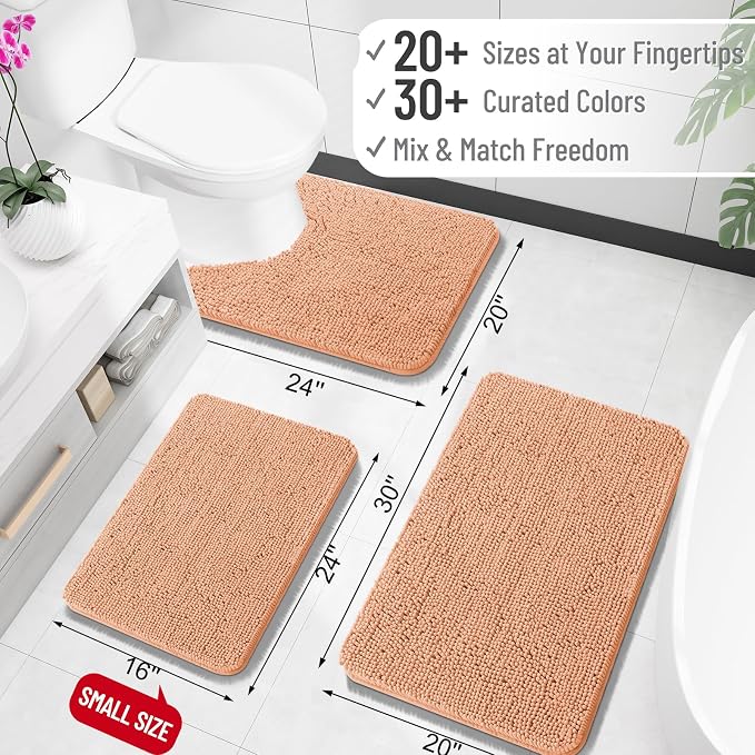 OLANLY Large Bathroom Rugs 40x32, Extra Soft Absorbent Chenille Bath Rugs - Image 2