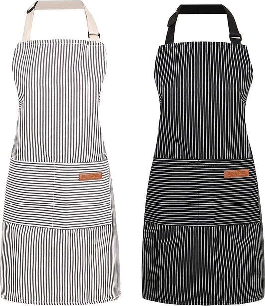 2 Pack Cooking Aprons Adjustable Bib Apron by Unknown