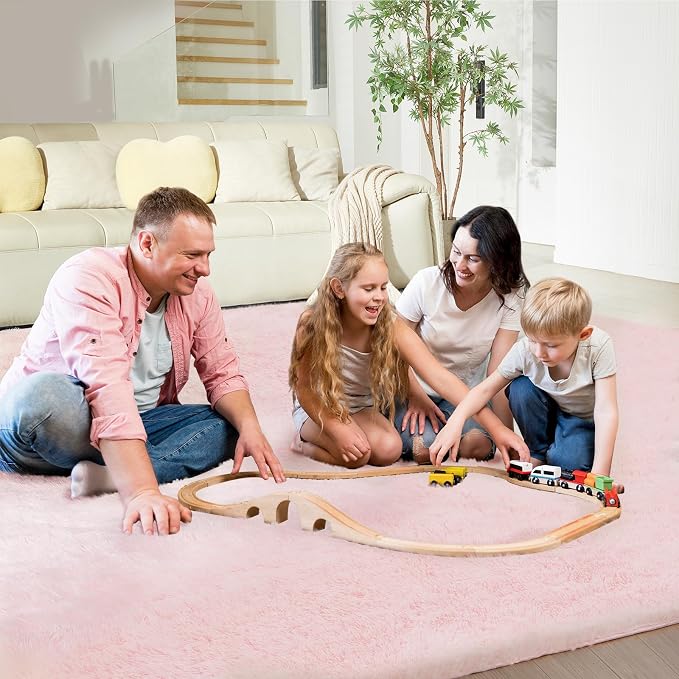 Ultra Soft Rug for Living Room, 4X6 Fluffy Shag Area Rug for Bedroom, Modern - Image 3