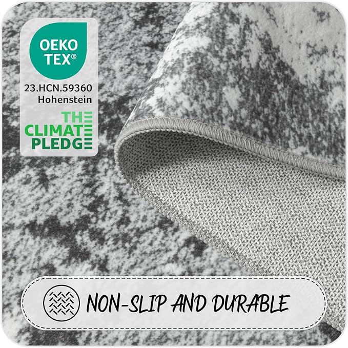 Entryway Rug 3x5 Grey Door Mat Indoor Entrance 36x60, Washable Small Throw Rugs - Image 5