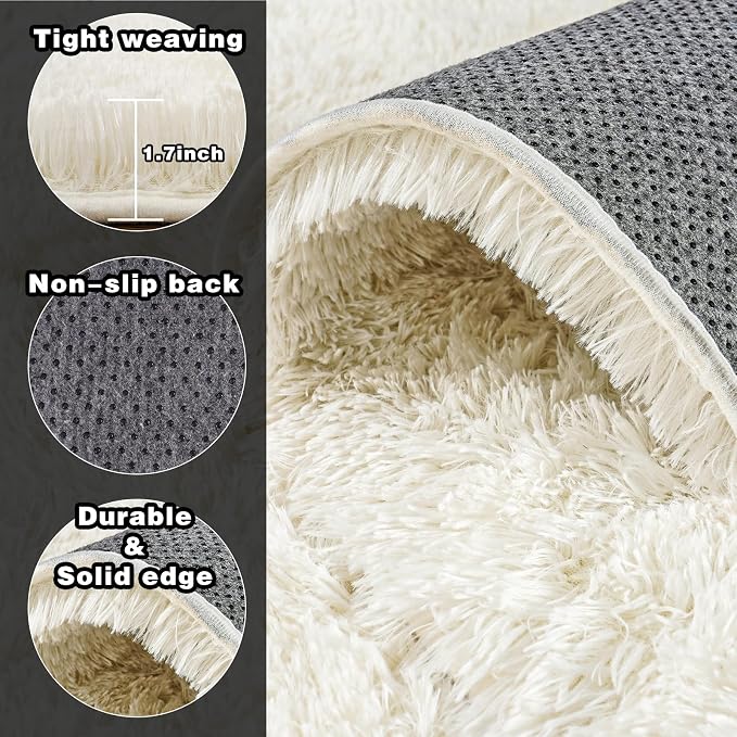 Area Rugs for Living Room 6x9, Ultra Soft Fluffy Rug for Bedroom, Modern Shaggy - Image 5