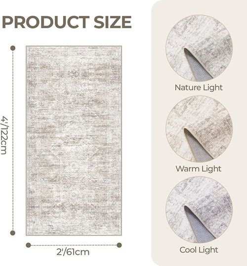 2x4 Washable Rug Runner for Bathroom, Soft Entryway Rug for Laundry Room - Image 2