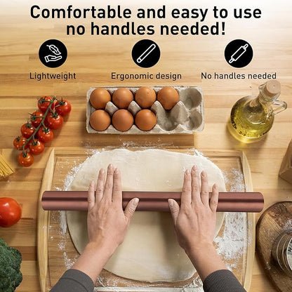 Zulay Kitchen 15.9 inch Professional Stainless Steel Rolling Pin - Image 7