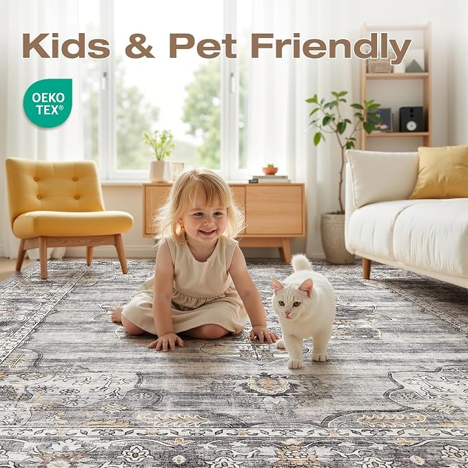 Washable 7x9 Area Rug for Living Room - Image 4