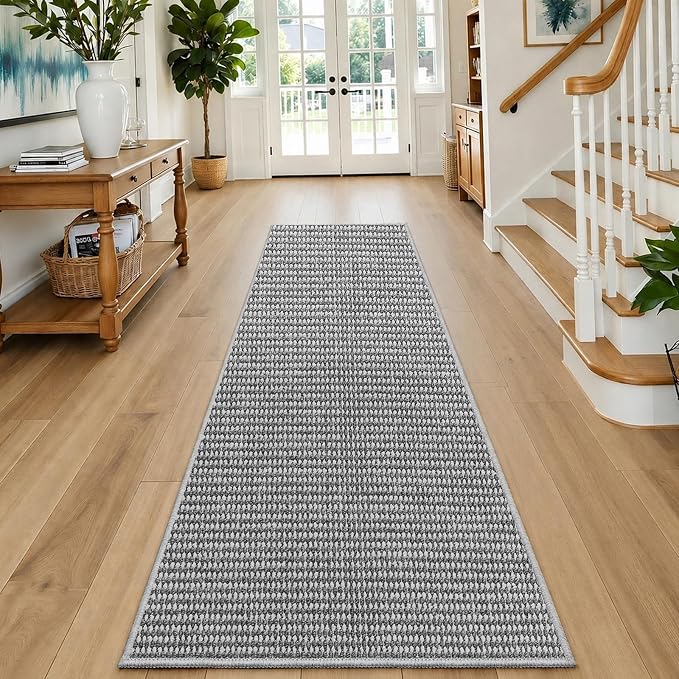 Faux Jute Hallway Runner Rug 2'x6', Washable & Non-Slip, No Odor. Farmhouse - Image 6