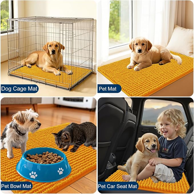 OLANLY Dog Door Mat for Muddy Paws 44x24, Ultra Absorbent Chenille Mud Doormat - Image 7