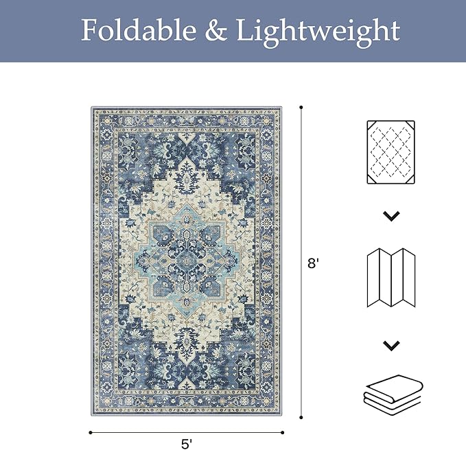 GENIMO Outdoor & Indoor Area Rug 5'x8', Waterproof, Non-Shedding, Easy Cleaning - Image 2