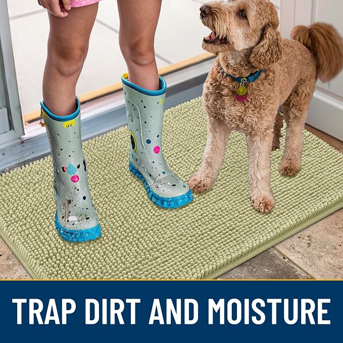Smiry Dog Door Mat for Muddy Paws 47x24, Absorbent Dirt Trapper, Non-Slip - Image 3