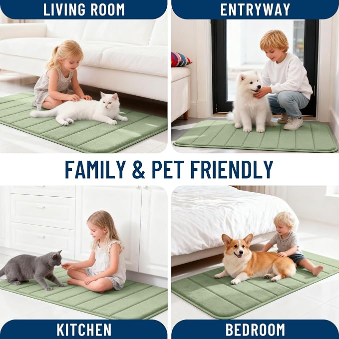 OLANLY Memory Foam Bath Mat 35x24, Super Soft Absorbent Bathroom Rugs, Quick Dry - Image 9