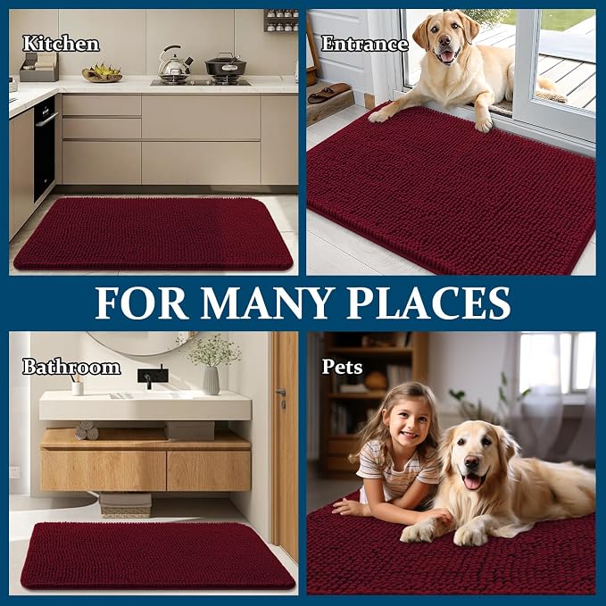 OLANLY Dog Door Mat for Muddy Paws 40x24, Absorbs Moisture and Dirt, Absorbent - Image 8