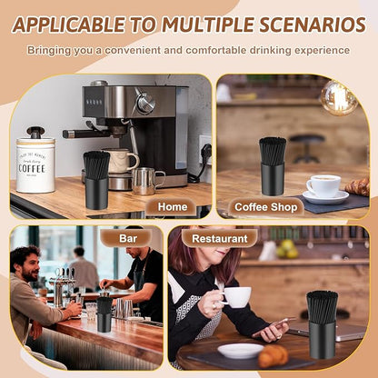 200 Pcs Black Coffee Stirrer Sticks and Holder Set 7 Inch Plastic Coffee Stir - Image 7