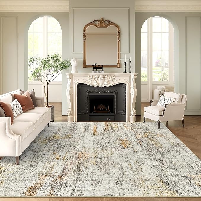 Soalmost 6x9 Area Rug for Living Room Washable 6x9 Non-Slip Modern Abstract by Soalmost