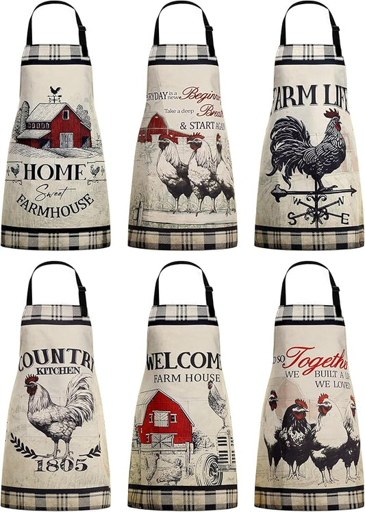 Bencailor 6 Pcs Spring Kitchen Aprons by Bencailor