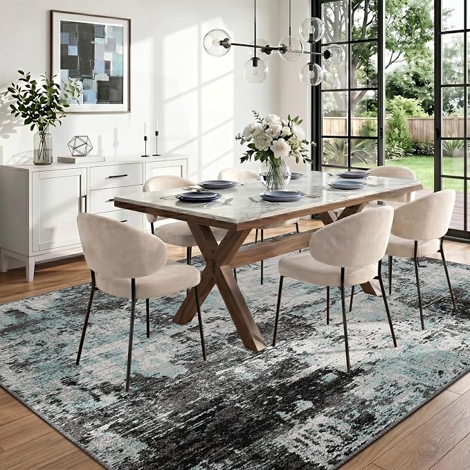 RELEANY Washable Area Rugs 7'x9' Non-Slip Modern Abstract Soft - Image 4