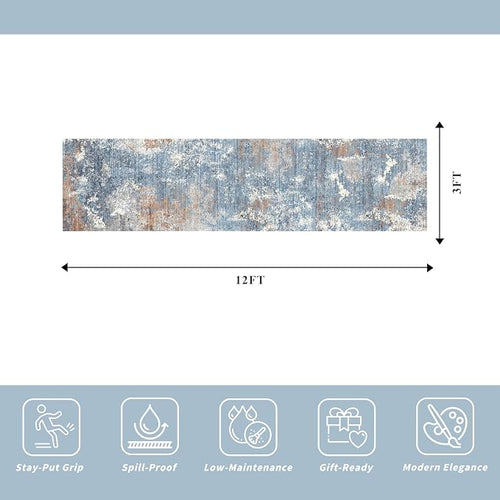 3x12 ft Long Hallway Runner Rug Non-Slip Washable Carpet Runner - Image 2