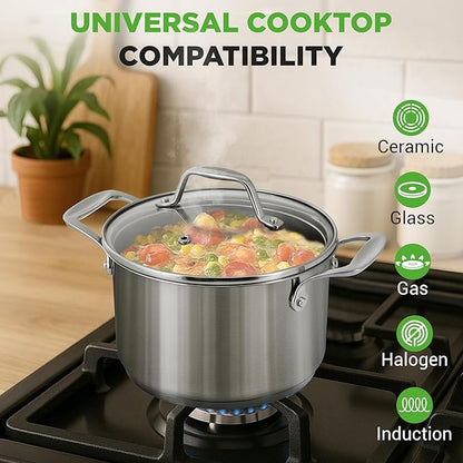 NutriChef 3-Quart Stainless Steel Soup Pot - Image 3