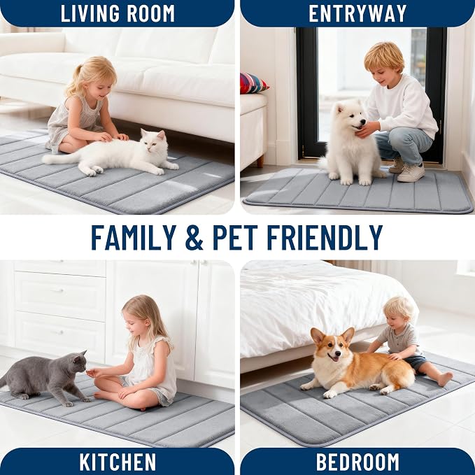 OLANLY Memory Foam Bath Mat 44x24, Super Soft Absorbent Bathroom Rugs, Quick Dry - Image 9