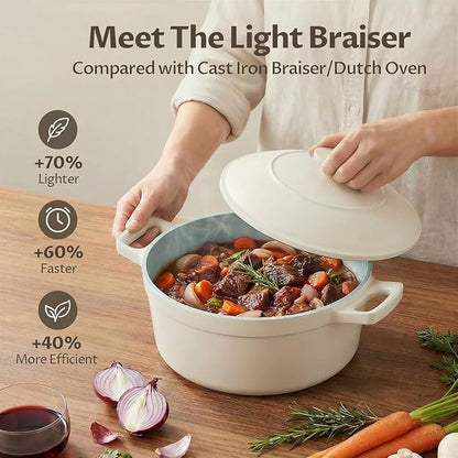BEZIA 5.7 Quart Nonstick Ceramic Soup Stock Pot - Image 3