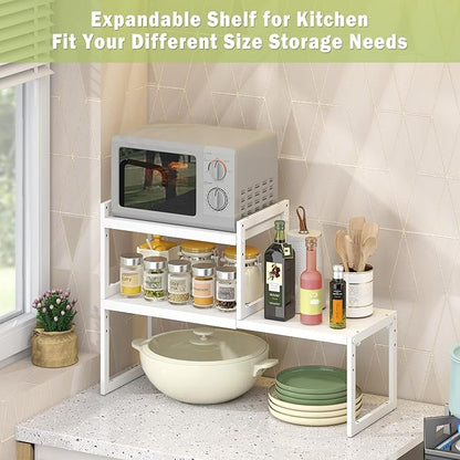 DOLALIKE Expandable Kitchen Countertop Organizer, Stackable Cabinet Shelf - Image 5