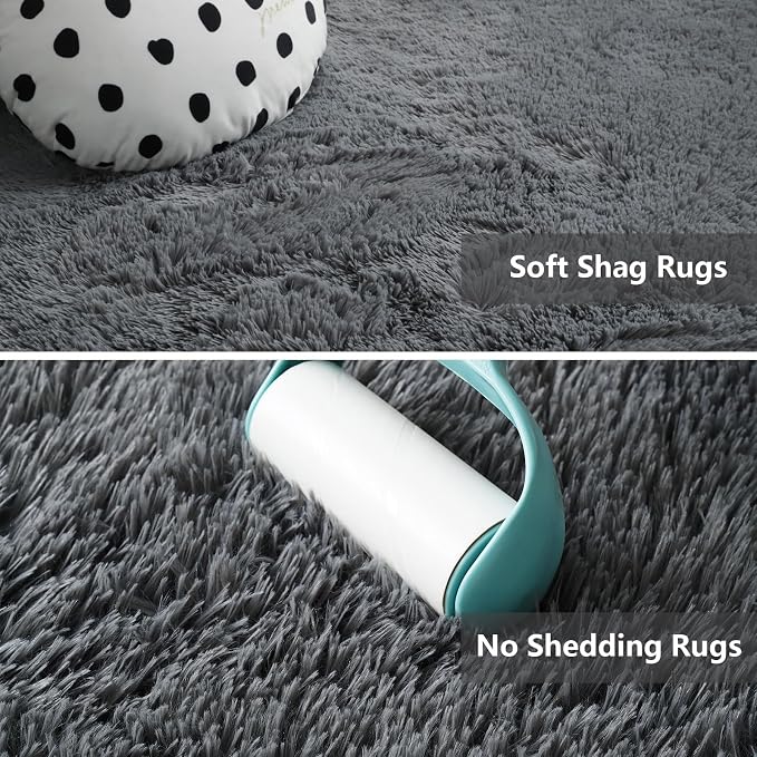 Shag Runner Rug for Bedroom Living Room 2x6 Upgrade Non-Slip Fluffy Soft - Image 4