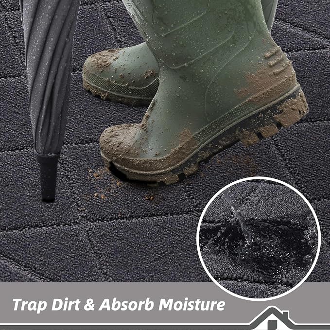 BEQHAUSE Dirt Trapper Door Mat 24" x 60", Doormat Non-Slip Entryway Rugs - Image 3
