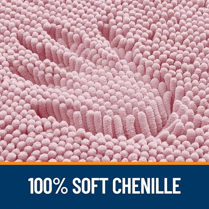 OLANLY Toilet Rugs U-Shaped 20x20, Extra Soft Absorbent Chenille Contour - Image 3