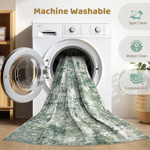 9x12 Area Rug Living Room: Washable Large Abstract Soft Stain Resistant Indoor - Image 2