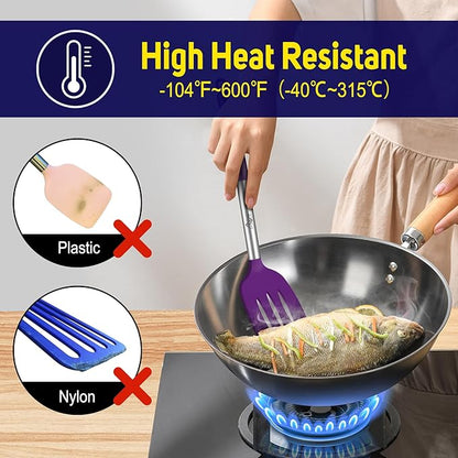 HOTEC Silicone Spatula Set of 2 Heat-Resistant 600°F & BPA-Free Kitchen - Image 2