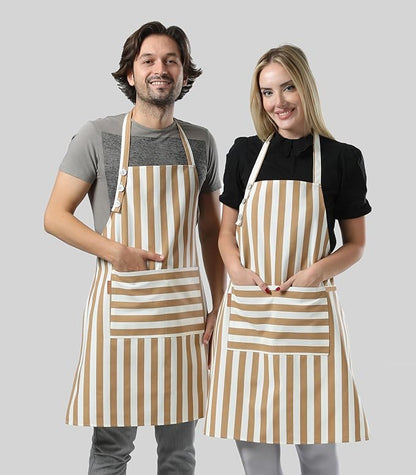 TOSHEX Kitchen Apron Waterdrop Resistant Cotton Apron - Image 7
