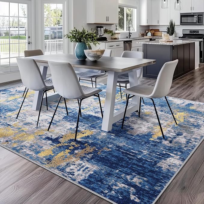 RELEANY Washable Area Rugs 5'x8' Non-Slip Modern Abstract Soft - Image 2