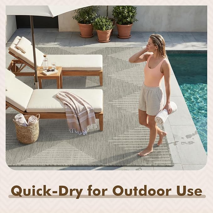 MontVoo-Outdoor Rug Carpet Patio Rug 5x7 ft Polypropylene Indoor Outdoor Rugs - Image 7
