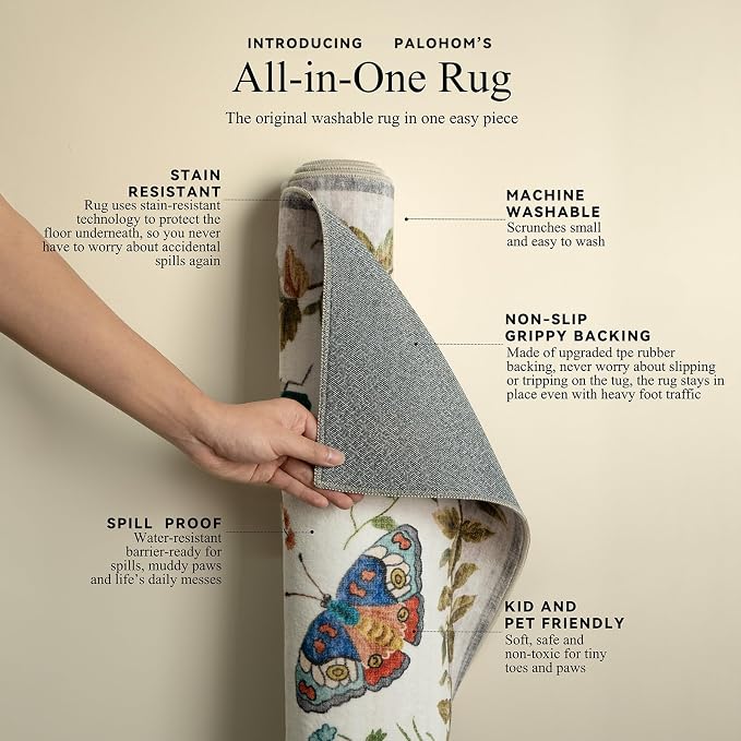 6x9 Area Rugs for Living Room: Washable Bedroom Rug Vintage Rugs Indoor Stain - Image 4
