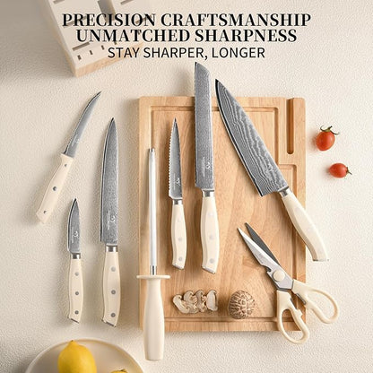 NANFANG BROTHERS Damascus Kitchen Knife Set 14 Pieces - Image 2
