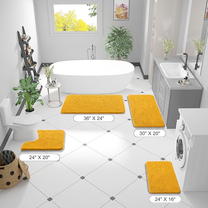 OLANLY Bathroom Rugs 30x20, Extra Soft Absorbent Chenille Bath Rugs, Rubber - Image 2