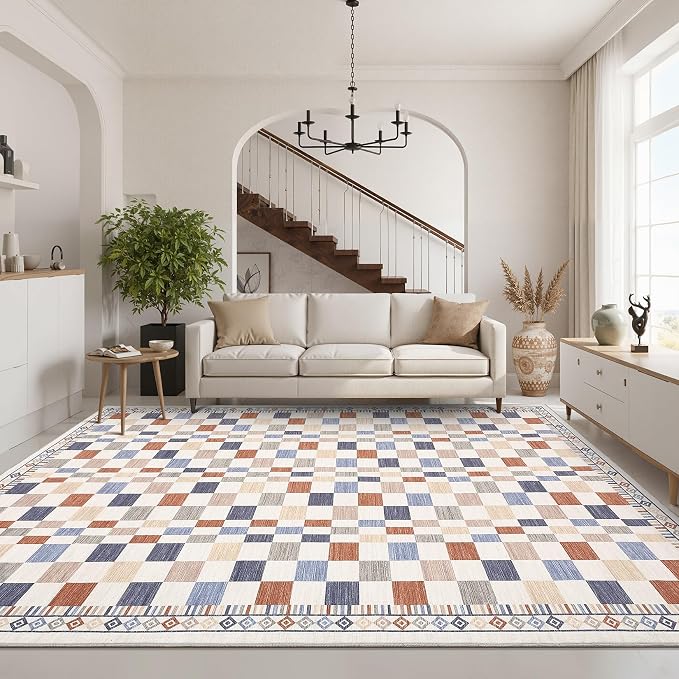 GarveeHome 9x12 Area Rug for Living Room Machine Washable Non-Slip Low Pile by GarveeHome