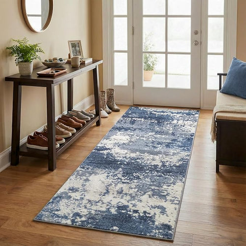 2x5 Blue Rug Runners for Hallways Kitchen Non Slip Washable Entryway Runner Rugs - Image 2