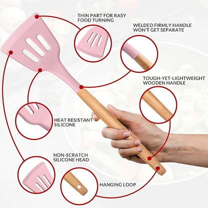 E-far Kitchen Utensils Set of 12, Silicone Cooking Utensils - Image 3