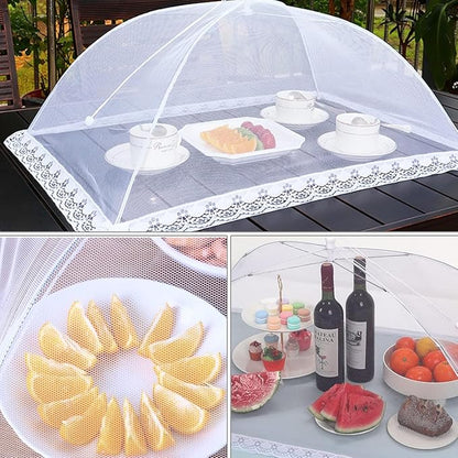 JULBEAR 2 Pcs 40x24inches Extra Large Mesh Food Cover Tent Umbrella Food Screen - Image 7