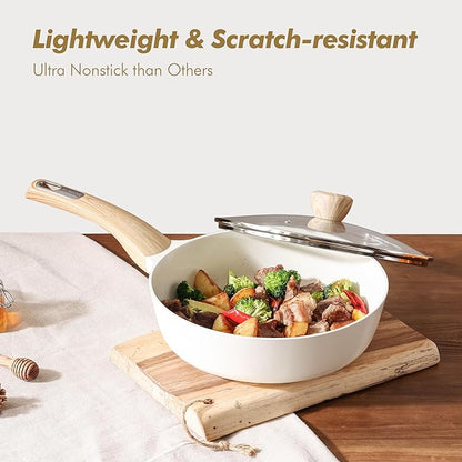 SENSARTE Ceramic Cookware Sets, Pots and Pans Set Non stick, Granite Induction - Image 7
