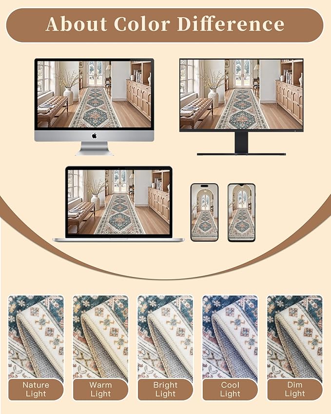 Madane Hallway Rug 3x10, Kitchen Rugs Washable Entryway Rug Vintage Kitchen - Image 10
