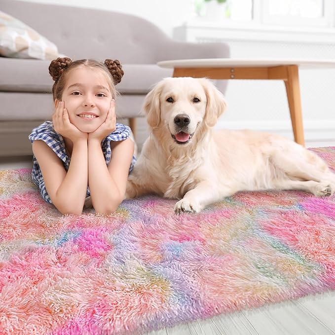 Colorful Unicorn Rainbow Rug for Girls Bedroom Bedside Rug Runners 3x10 Ft for - Image 4