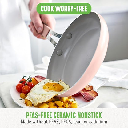 GreenLife 10-Piece Nonstick Ceramic Cookware Set, Lightweight Healthy PFAS-Free - Image 2