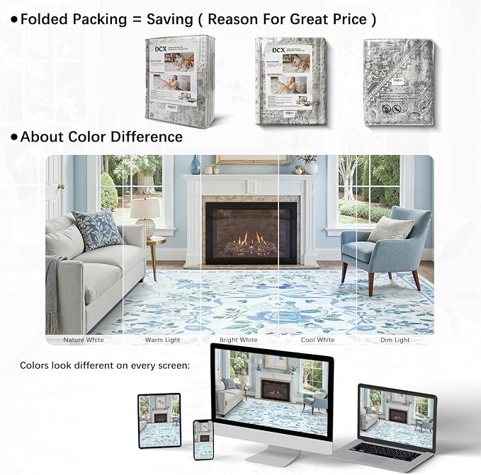 DCX Washable 5x7 Bow Rug, Cute Soft Low Pile Indoor Décor Carpet, Kid & Pet - Image 6