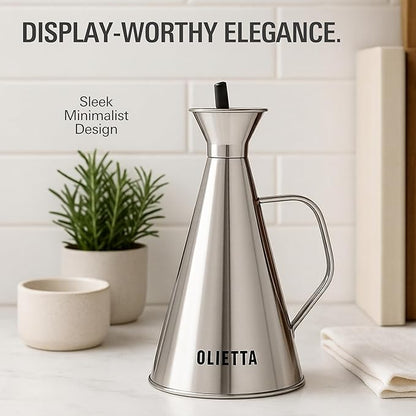 Olietta Olive Oil Dispenser Bottle Stainless Steel Non Drip Leak Proof No Mess - Image 5