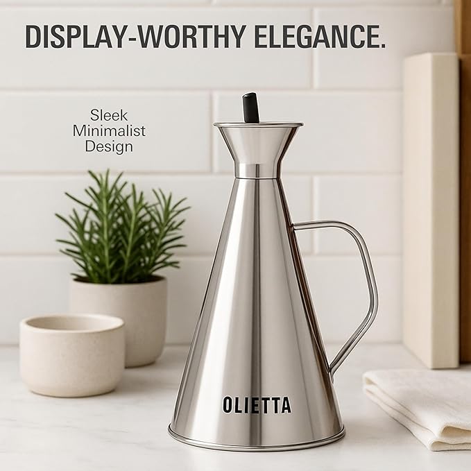 Olietta Olive Oil Dispenser Bottle Gold Stainless Steel Non Drip Leak Proof No - Image 5