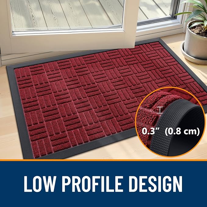 OLANLY Front Door Mat Outside Entrance 59x34, Heavy Duty Sturdy Natural Rubber - Image 4