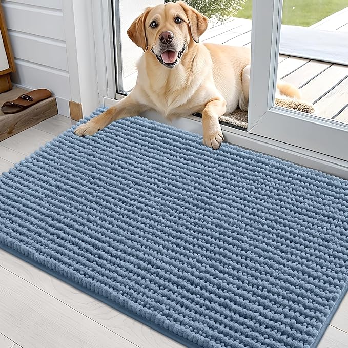 OLANLY Dog Door Mat for Muddy Paws 36x24, Ultra Absorbent Chenille Mud Doormat by OLANLY