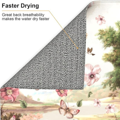 Retro Country Woods Deer Dish Drying Mat 16x18 Inch, Microfiber Absorbent Fast - Image 5