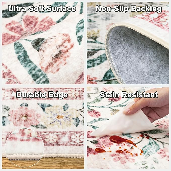 Runner Rug for Entryway: 2x5 Kitchen Rugs Non Slip Washable Ultra-Thin Soft - Image 7