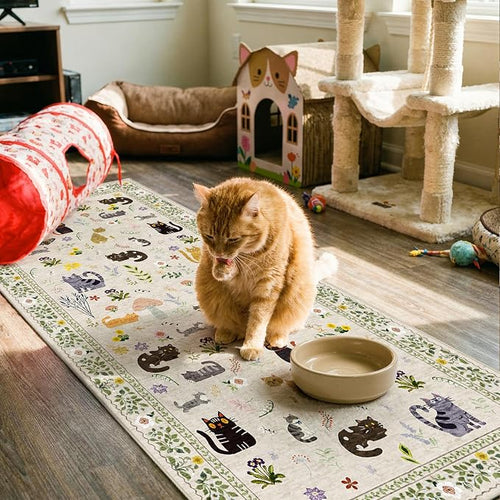 2x5 Washable Rug Runner, Non Slip Low Pile Hallway Cat Runner Rug, Stain by Puino